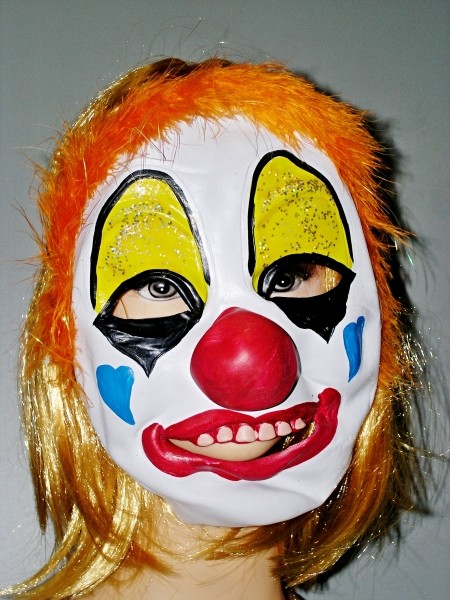 Gumová barevná maska na klauna